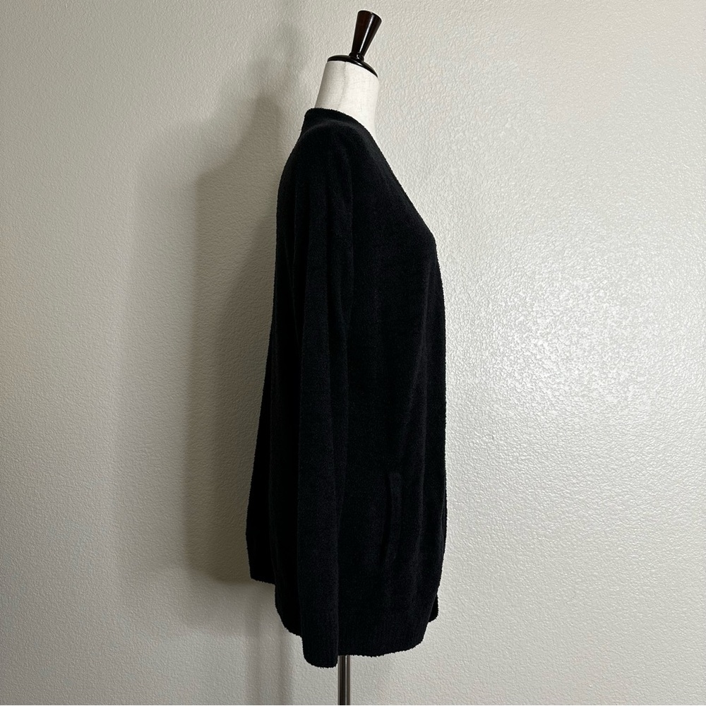 Barefoot Dreams Cozychic Lite Black Open Front Soft Sweater Cardigan, Sz Large - Picture 7 of 12